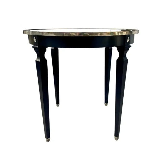 Neoclassical Style Black Mirrored Center Table