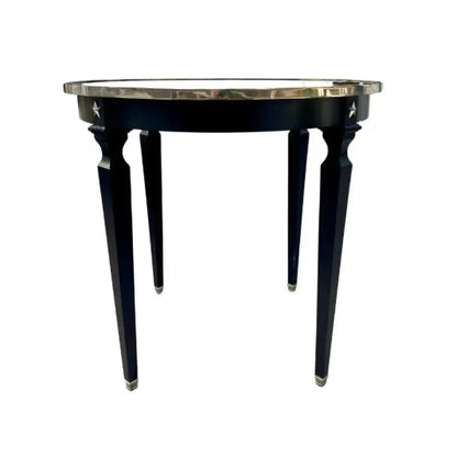 Neoclassical Style Black Mirrored Center Table