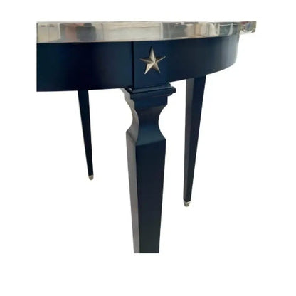 Neoclassical Style Black Mirrored Center Table