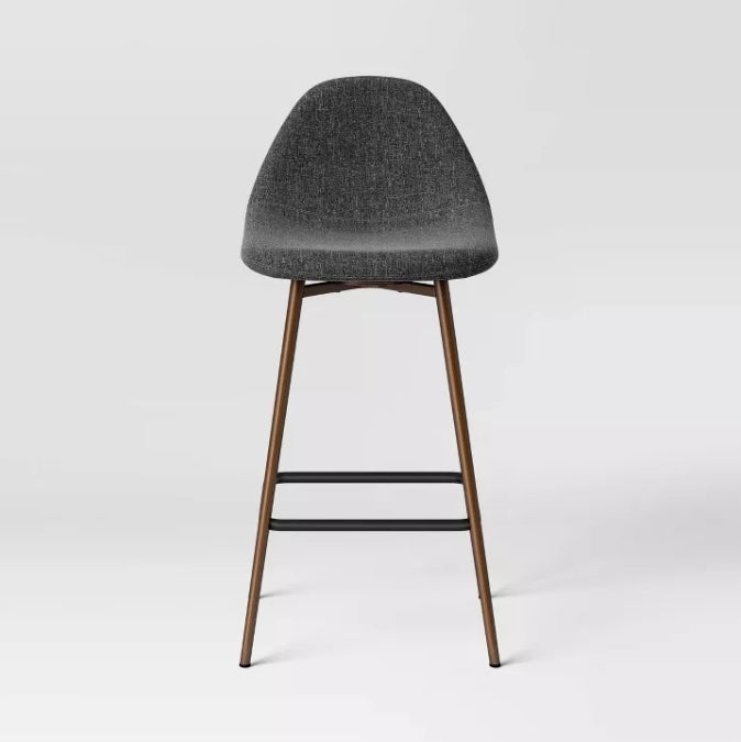 (New) 24.5" Copley Counter Height Barstool with Footrest Dark Gray