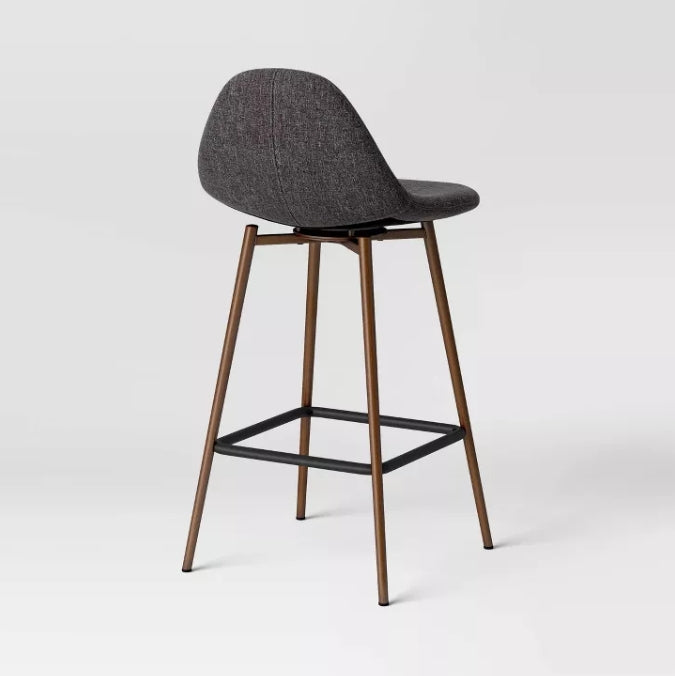 (New) 24.5" Copley Counter Height Barstool with Footrest Dark Gray