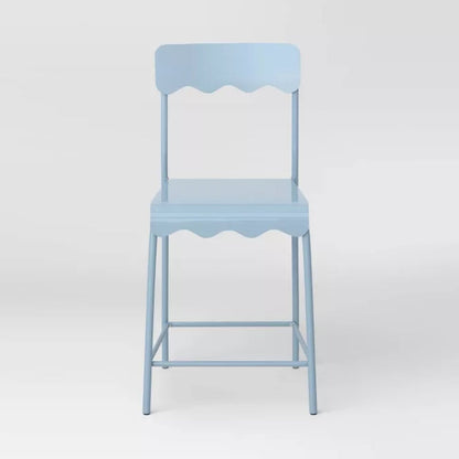 Set of 2 24" Wavy Metal Counter Height Barstool