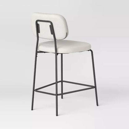 Set of 2 24" Upholstered with Metal Base Counter Height Barstool