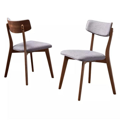 Set of 2 Chazz Mid-Century Dining Dark Chair/Walnut Gray