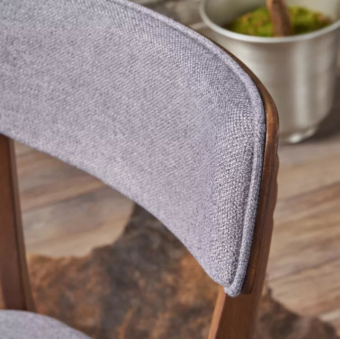 Set of 2 Chazz Mid-Century Dining Dark Chair/Walnut Gray