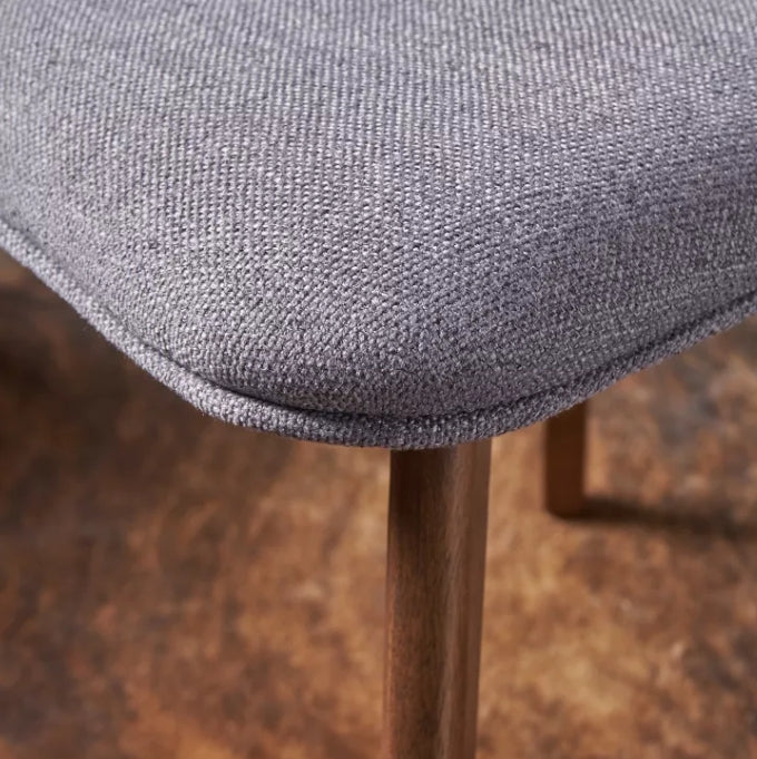 Set of 2 Chazz Mid-Century Dining Dark Chair/Walnut Gray