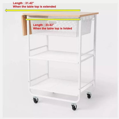 Metal Storage Cart: Rolling Utility Cart with Casters & Storage Drawers