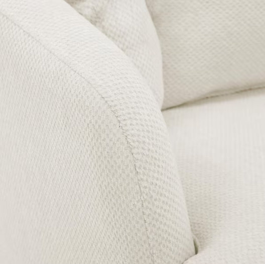 Rowena Oversized Beige Fabric Upholstered Swivel Accent Chair