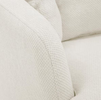 Rowena Oversized Beige Fabric Upholstered Swivel Accent Chair