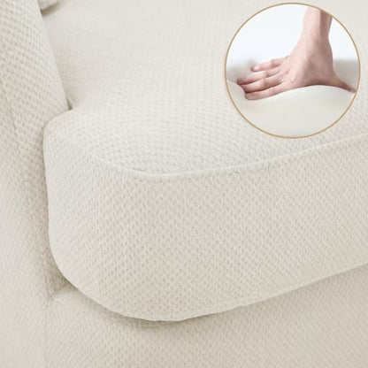 Rowena Oversized Beige Fabric Upholstered Swivel Accent Chair