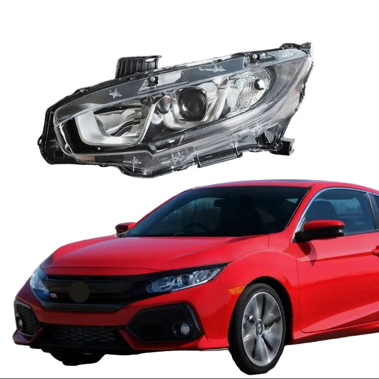 (New) Honda Civic 2016-2018 Halogen Projector Headlights Chrome Housing