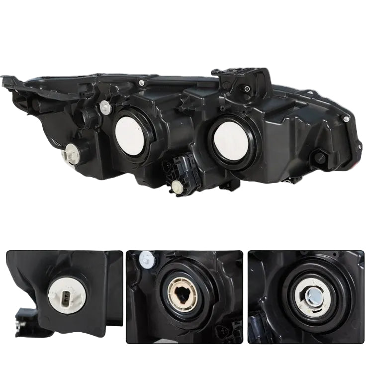 (New) Honda Civic 2016-2018 Halogen Projector Headlights Chrome Housing