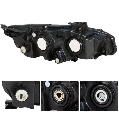 (New) Honda Civic 2016-2018 Halogen Projector Headlights Chrome Housing