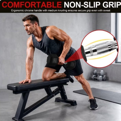 Flexwave 45 LB Rubber Hex Dumbbell