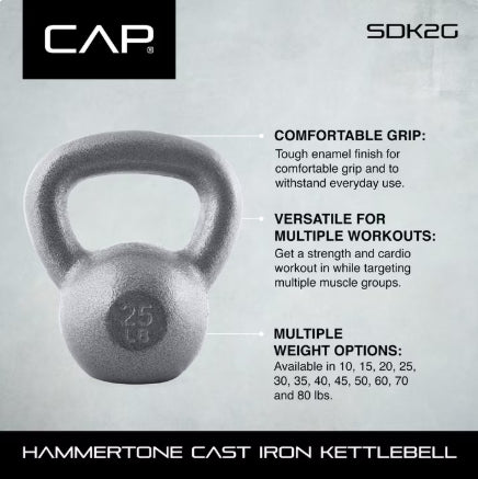 (New) CAP Barbell Cast Iron Kettlebell, Single, 35-Pounds
