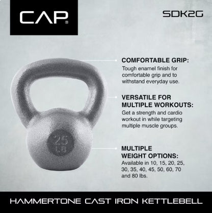 (New) CAP Barbell Cast Iron Kettlebell, Single, 35-Pounds