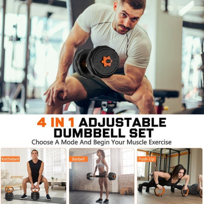 (New) GIKPAL 66lb 4-in-1 Adjustable Dumbbells Set Free Weight Set
