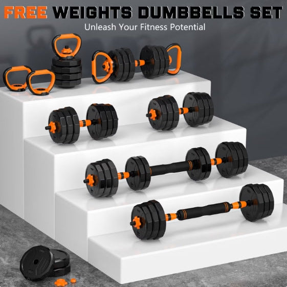 (New) GIKPAL 66lb 4-in-1 Adjustable Dumbbells Set Free Weight Set