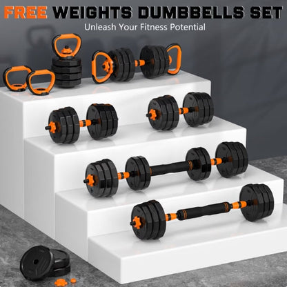 (New) GIKPAL 66lb 4-in-1 Adjustable Dumbbells Set Free Weight Set
