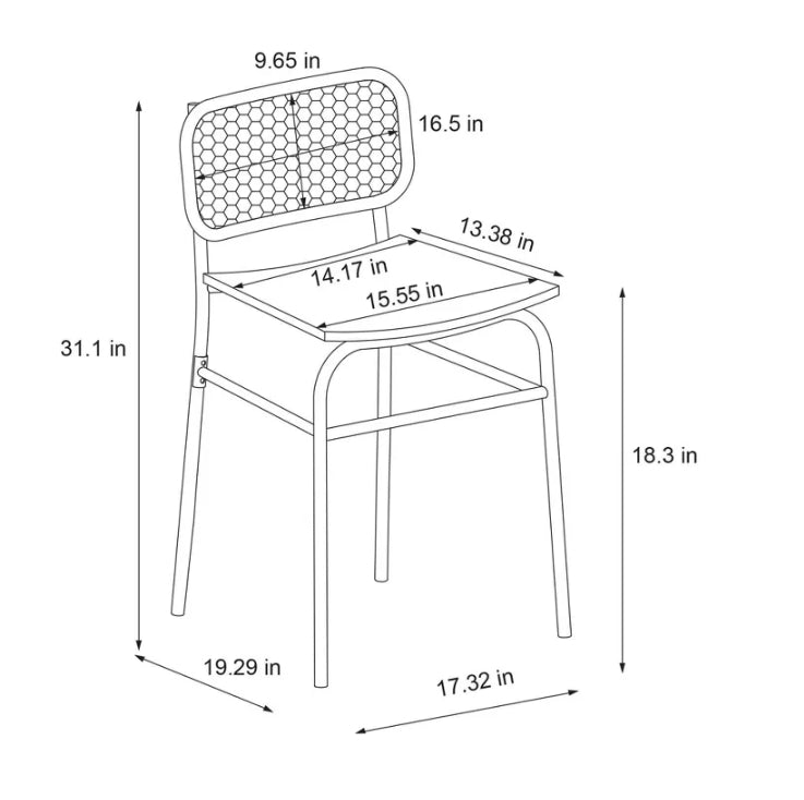 (New) Wicker Back Metal Dining Chair Black - Room Essentials