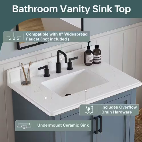 Rawsonville Single Sink Freestanding Steel Blue Bath Vanity