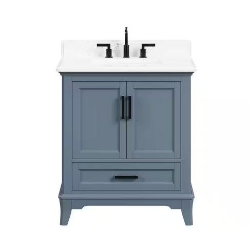 Rawsonville Single Sink Freestanding Steel Blue Bath Vanity