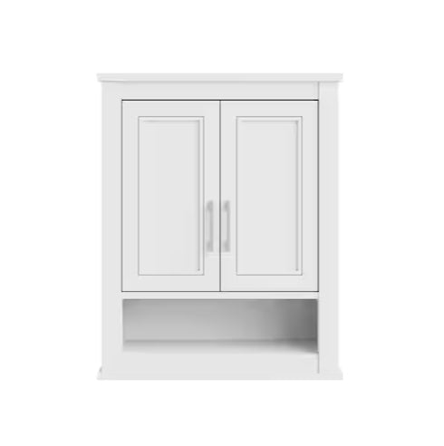 (New) Allen + Roth Crest Hill White Soft Close Bathroom Wall Cabinet