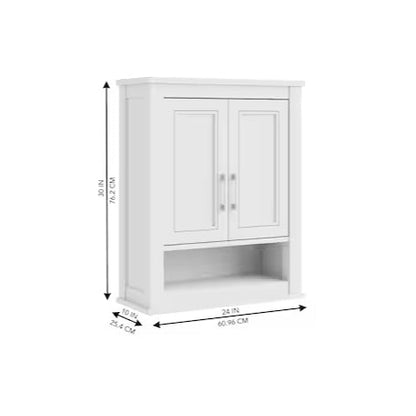 (New) Allen + Roth Crest Hill White Soft Close Bathroom Wall Cabinet