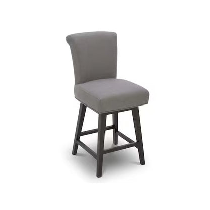 (New) Upholstered Swivel Wood Bar Stool