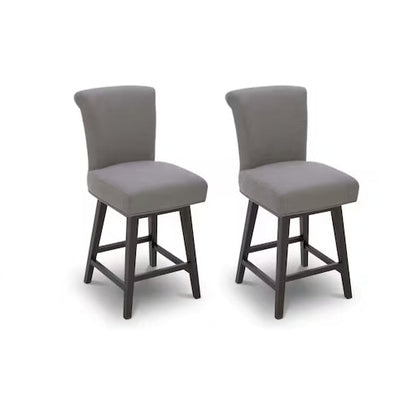 (New) Upholstered Swivel Wood Bar Stool