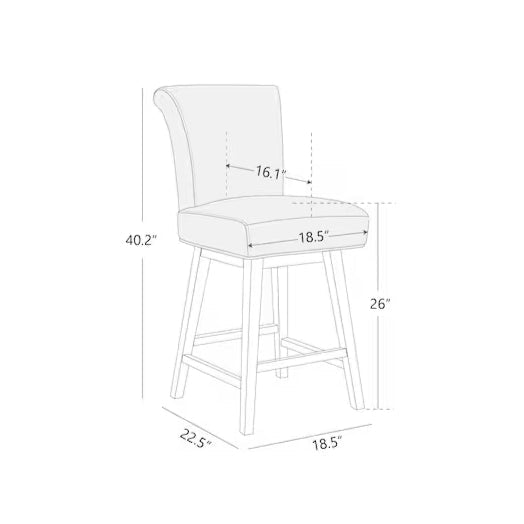 (New) Upholstered Swivel Wood Bar Stool