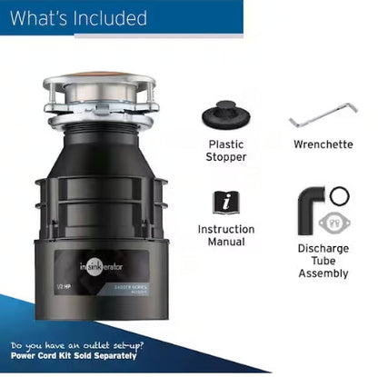 Badger 5, 1/2 HP Continuous Feed Kitchen Garbage Disposal