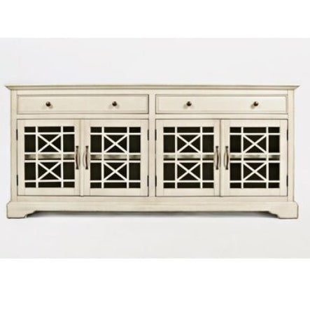 Benzara Antique Cream Contemporary/Modern Composite Media Cabinet