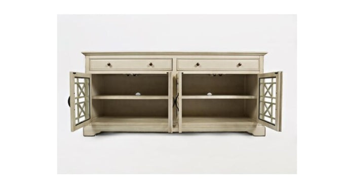Benzara Antique Cream Contemporary/Modern Composite Media Cabinet