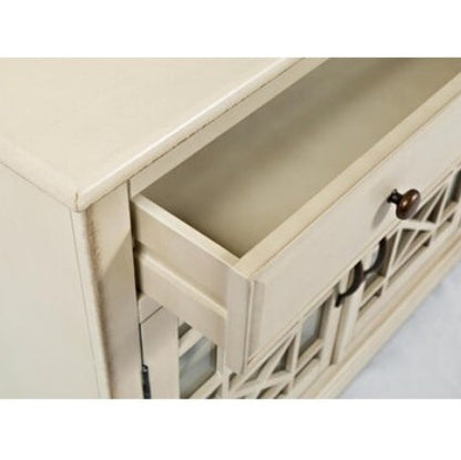 Benzara Antique Cream Contemporary/Modern Composite Media Cabinet