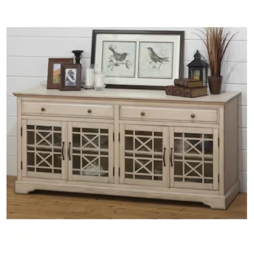 Benzara Antique Cream Contemporary/Modern Composite Media Cabinet