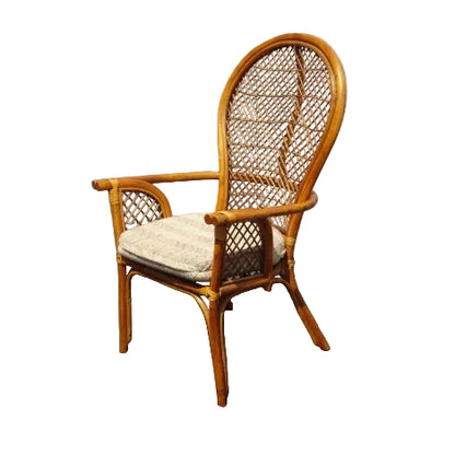 Vintage Mid-Century Boho Chic Rattan Armchair