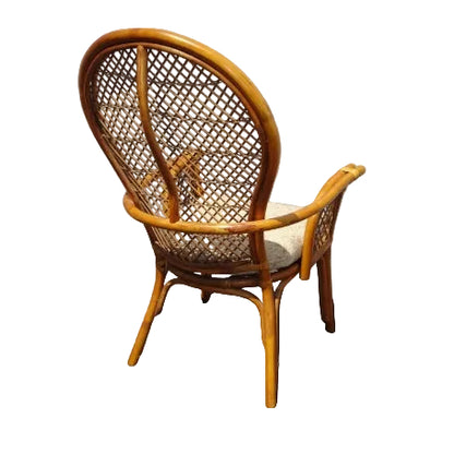 Vintage Mid-Century Boho Chic Rattan Armchair