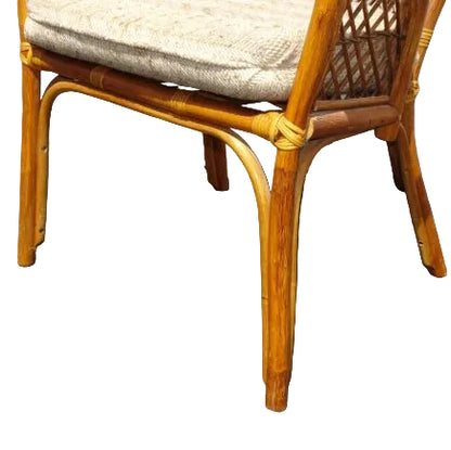 Vintage Mid-Century Boho Chic Rattan Armchair