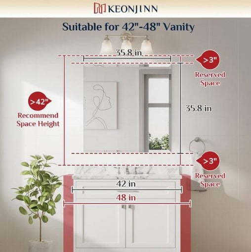 Rectangular Beveled Frameless Wall Mount Bathroom Vanity Mirror Decorative Wall Accent Mirror