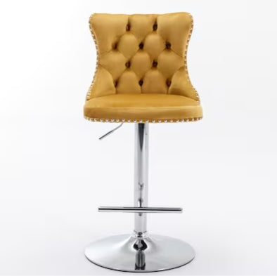 Leverick Swivel Velvet Barstools