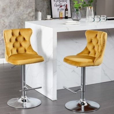 Leverick Swivel Velvet Barstools