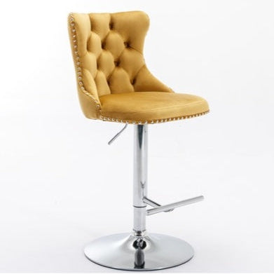 Leverick Swivel Velvet Barstools