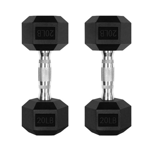 RitFit Rubber Hex Dumbbell Set 20 lbs.