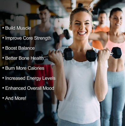 RitFit Rubber Hex Dumbbell Set 20 lbs.