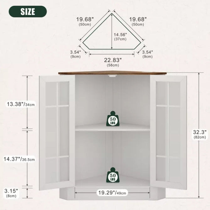 Fredees Farmhouse Corner Cabinet