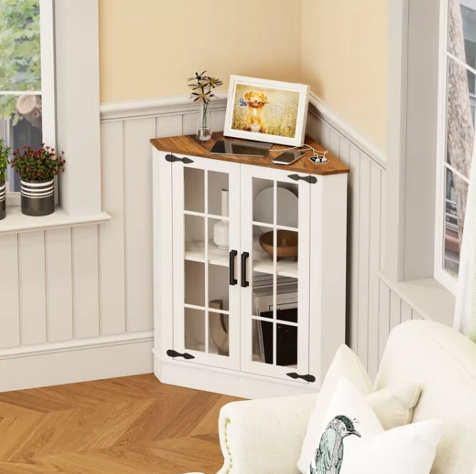 Fredees Farmhouse Corner Cabinet