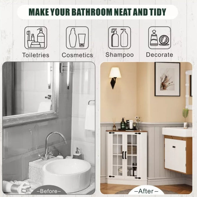 Fredees Farmhouse Corner Cabinet