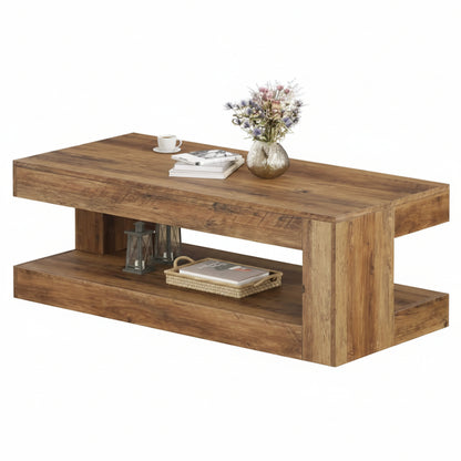 Brown Rectangle Wood Coffee Table