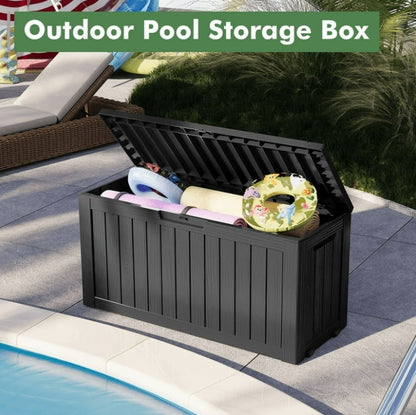 Bifanuo 75 Gallon Deck Box Lockable Resin Outdoor Storage Box